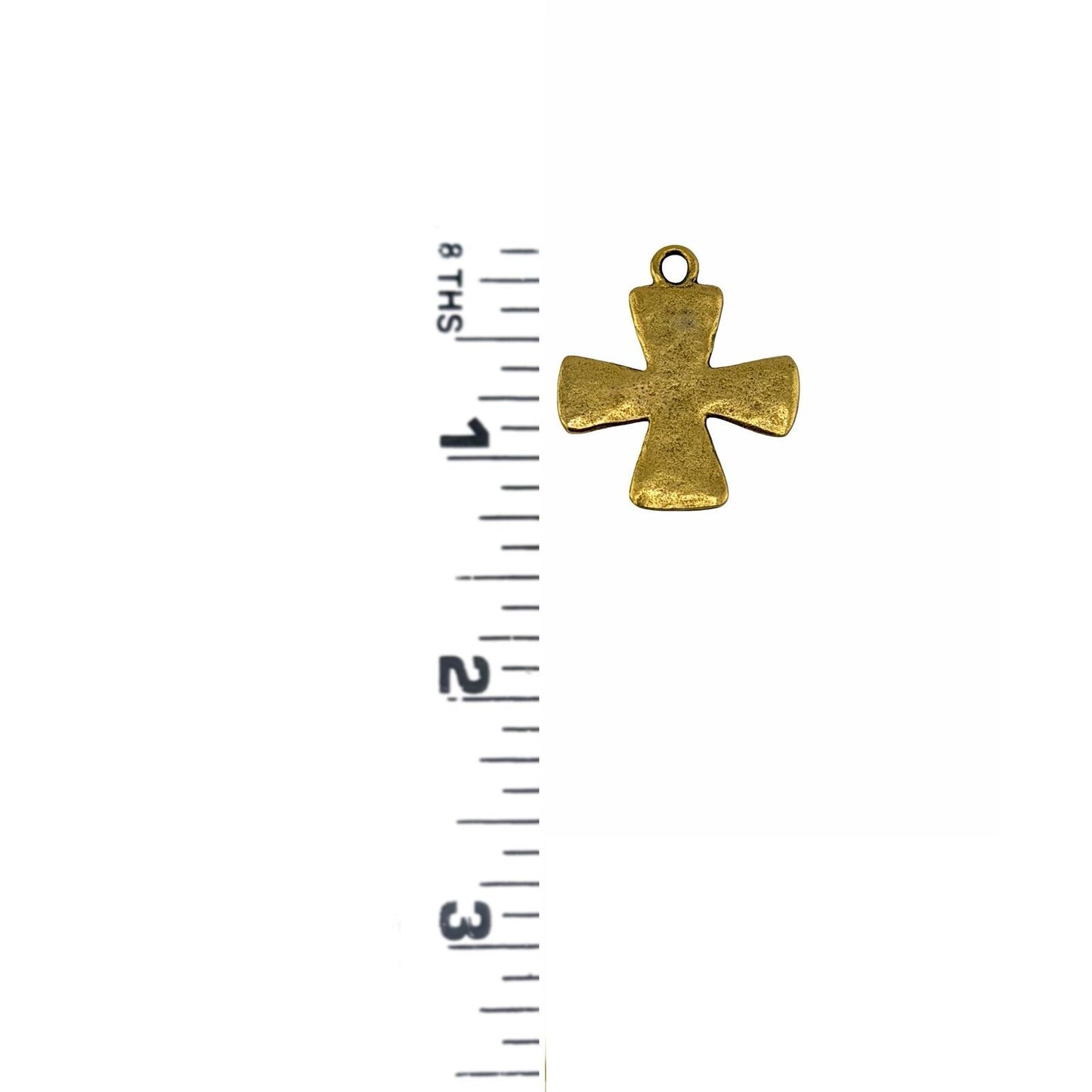 Grand pendentif croix, or 18 carats vieilli - AG049