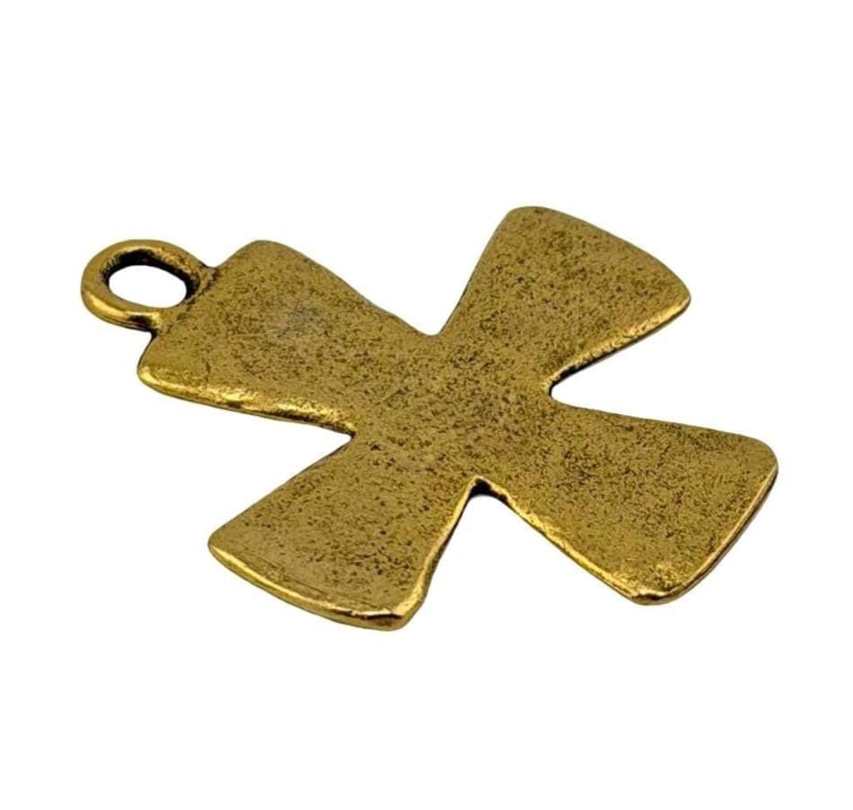 Grand pendentif croix, or 18 carats vieilli - AG049