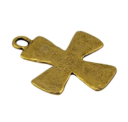 Grand pendentif croix, or 18 carats vieilli - AG049