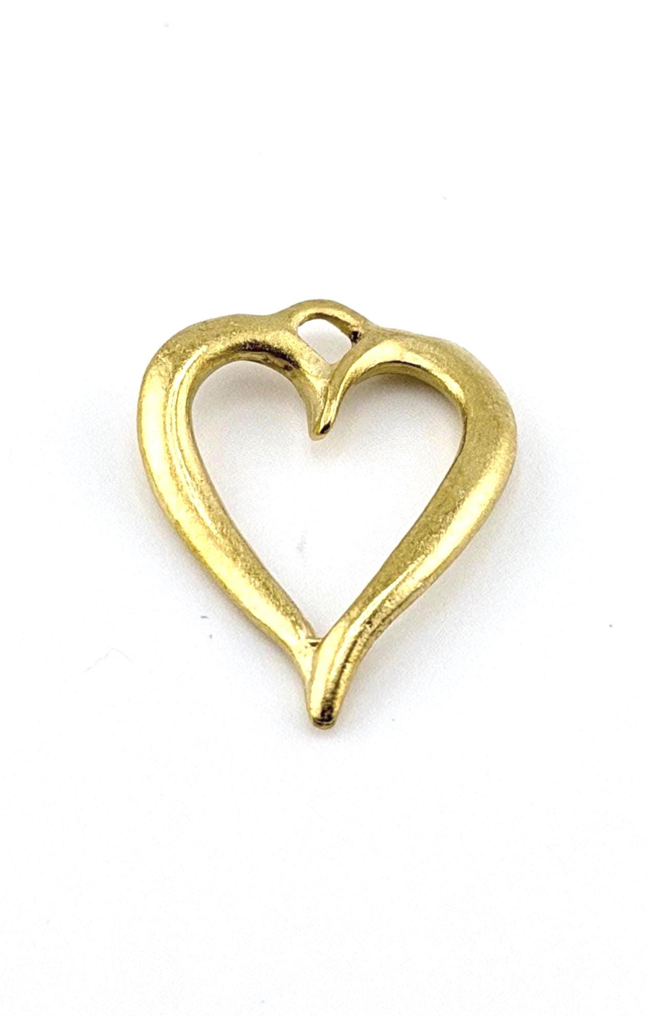 Pendentif cœur ouvert torsadé, plaqué or 18 carats satiné - ST598