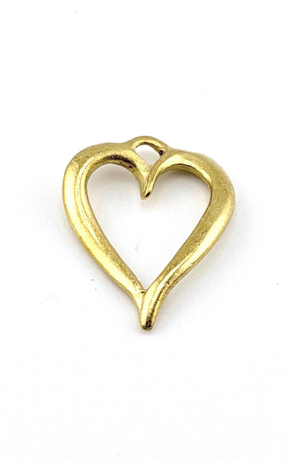 Pendentif cœur ouvert torsadé, plaqué or 18 carats satiné - ST598