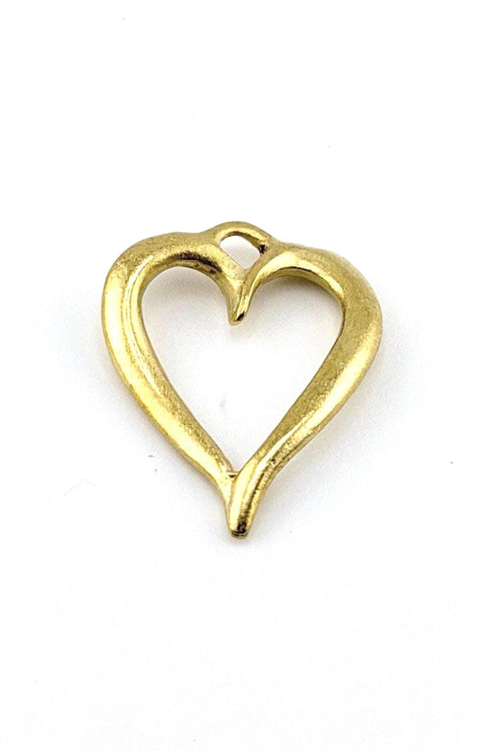 Twisted Open Heart Pendant, Satin 18k Gold Plated - ST598