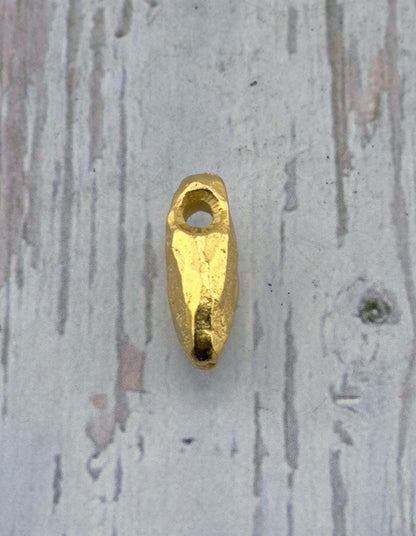 Faceted Metal Drop Bead, Satin 18k Gold Plated - ST322