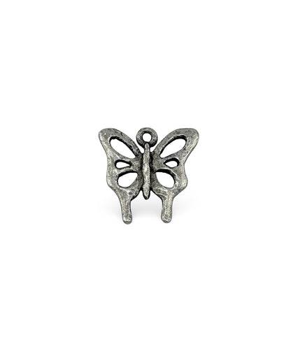 Petit charm papillon artisanal, étain vieilli - PT674