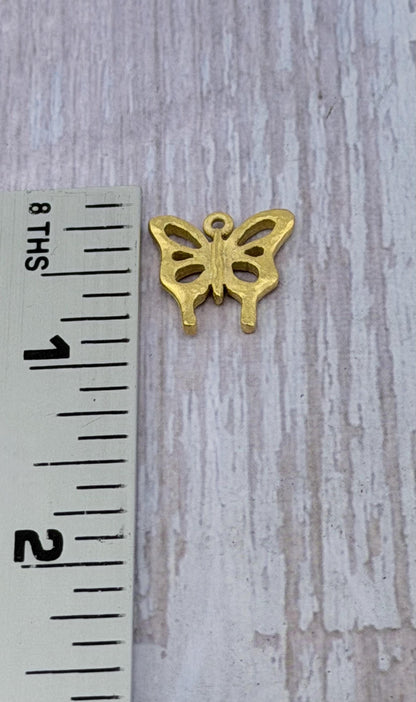 Petit charm papillon bohème, plaqué or 18 carats satiné - ST673