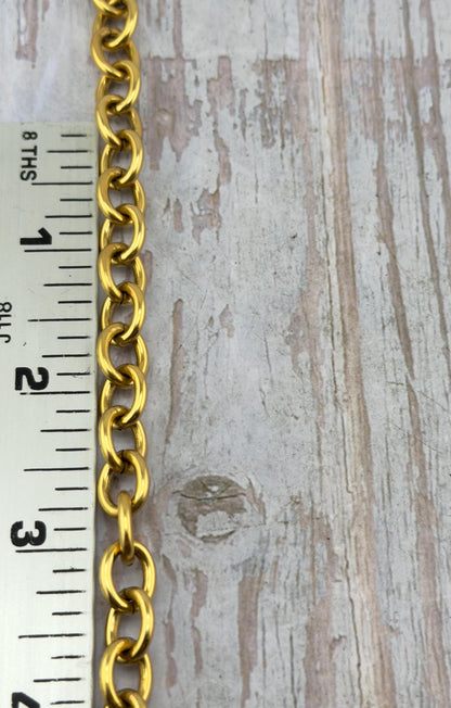 Chaîne torsadée épaisse et lisse, plaquée or 18 carats vieilli - G097-CH