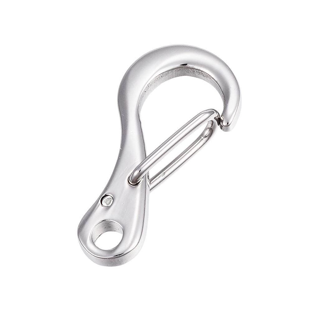 Small Clip Lobster Clasp, Stainless Steel - SS079