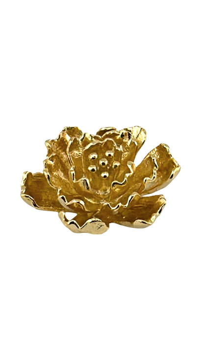 Breloque fleur 3D, plaquée or 18 carats et satinée - ST609