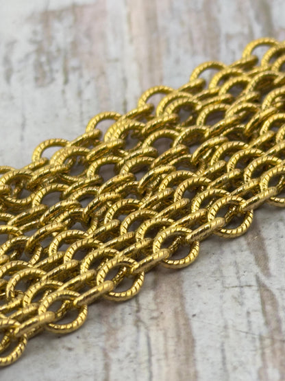 Chaîne fine maille ovale, plaqué or 18 carats vieilli - G111-CH