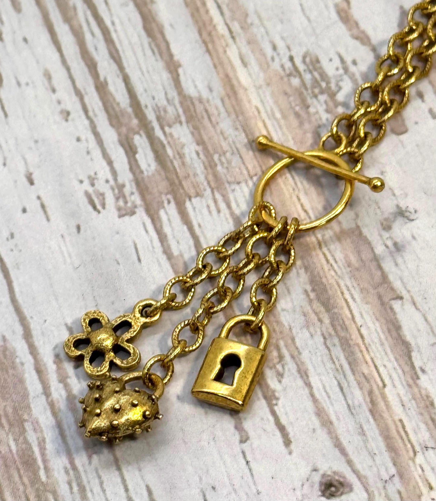 Chaîne fine maille ovale, plaqué or 18 carats vieilli - G111-CH