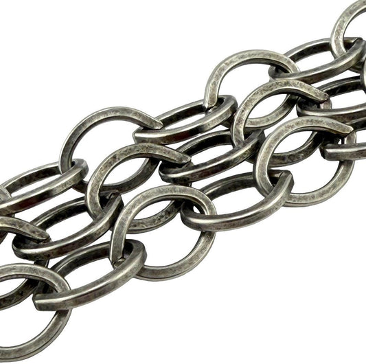 Chunky Large Flat Oval Chain, Antiqued Pewter Plated - P009-CH