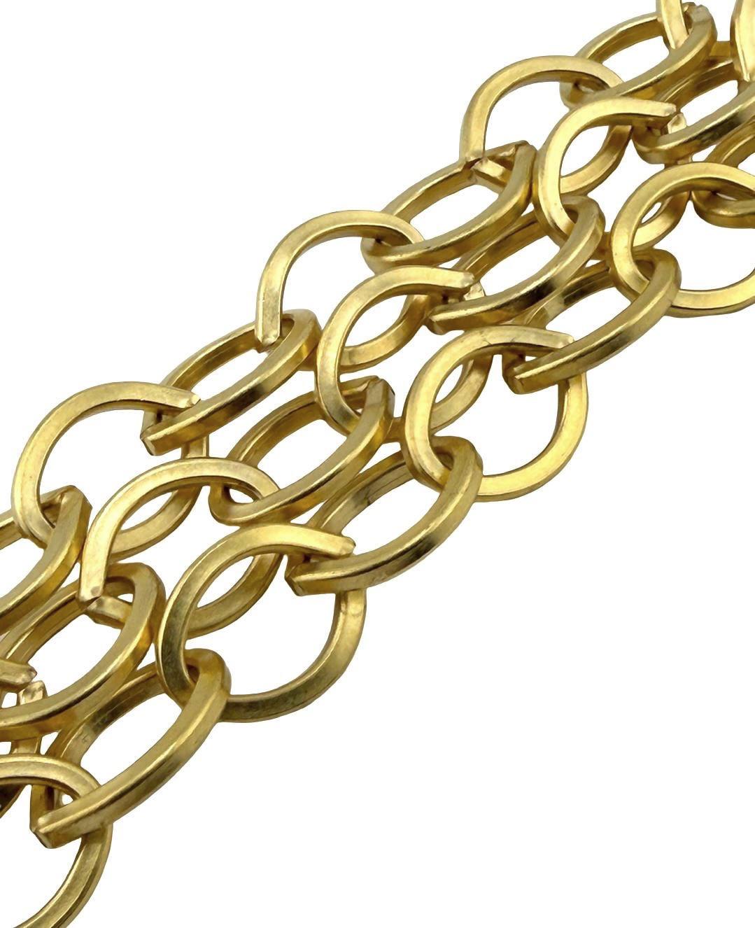 Chunky Large Smooth Oval Cable Chain, Satin 18k Gold Plated - S058-CH