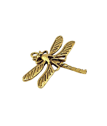 Breloques délicates libellules (lot de 2), plaqué or 18 carats vieilli - AG686