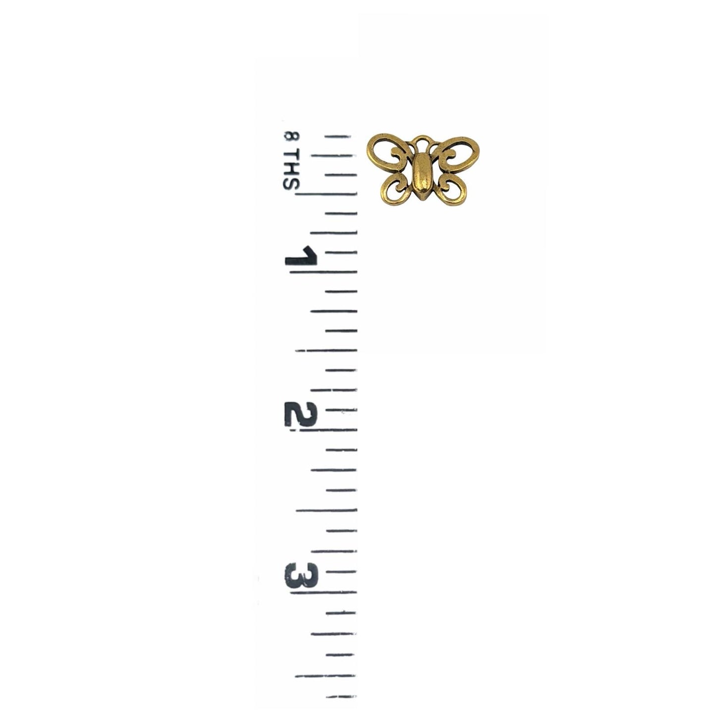 Petit charm papillon artisanal, plaqué or 18 carats vieilli - AG645