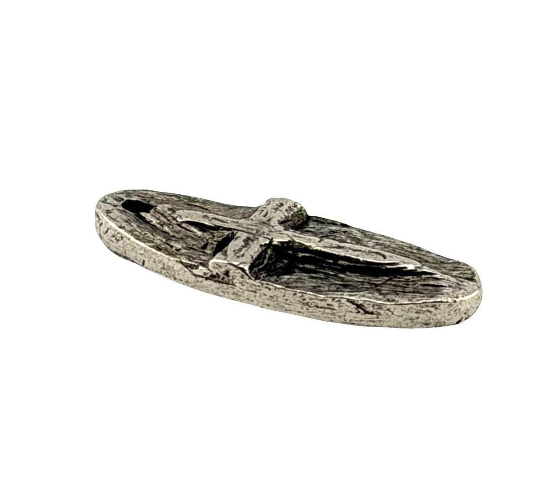 Oval Cross Embossed Charm, Antiqued Pewter - PT487