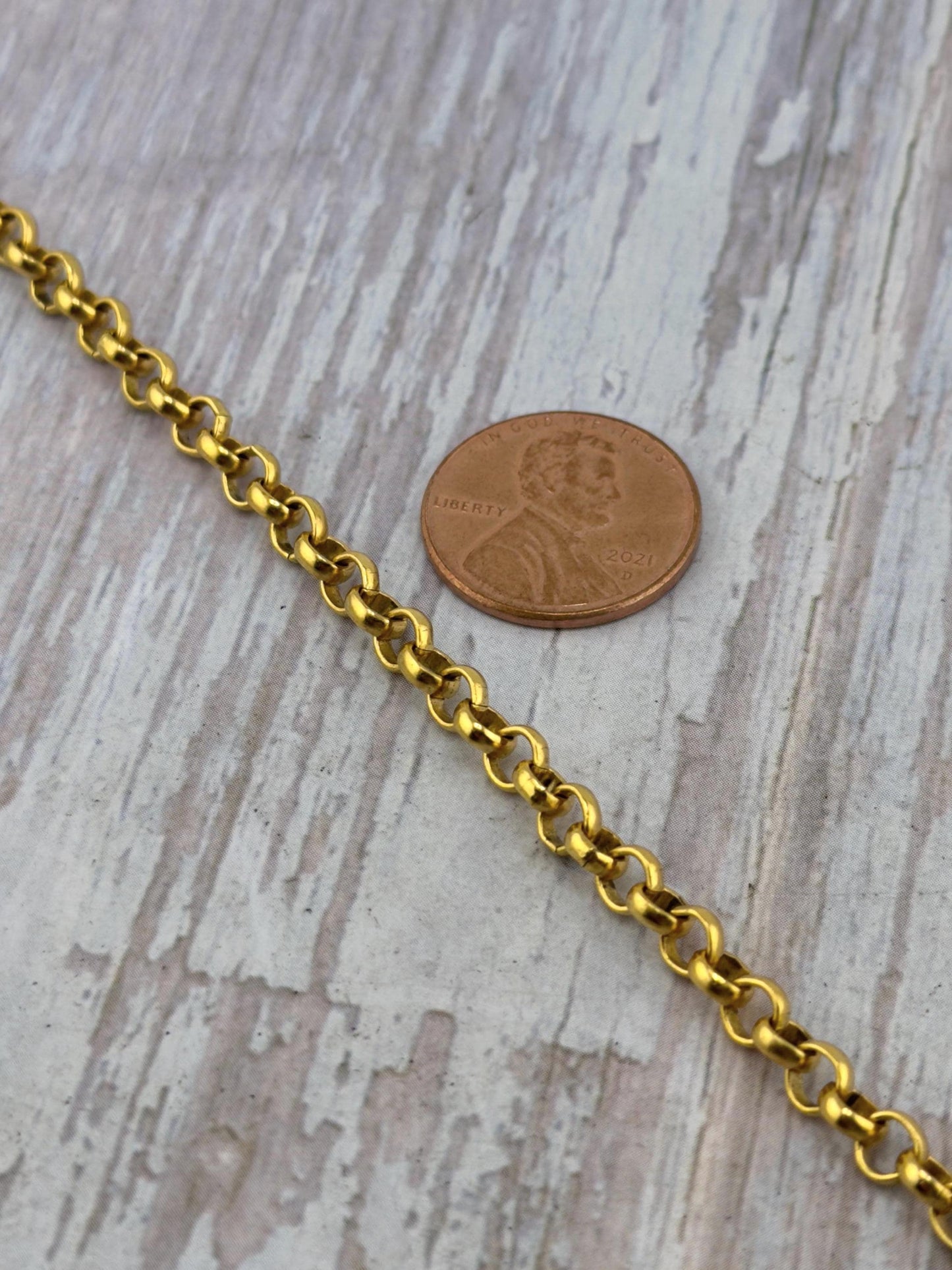 4.5mm Rolo Chain, Antiqued 18k Gold Plated - G140-CH