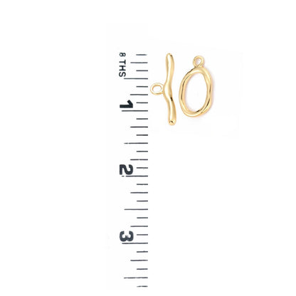 Large Oval Toggle Clasp, Shiny 18k Gold Plated - SY025