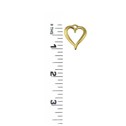 Pendentif cœur ouvert torsadé, plaqué or 18 carats satiné - ST598