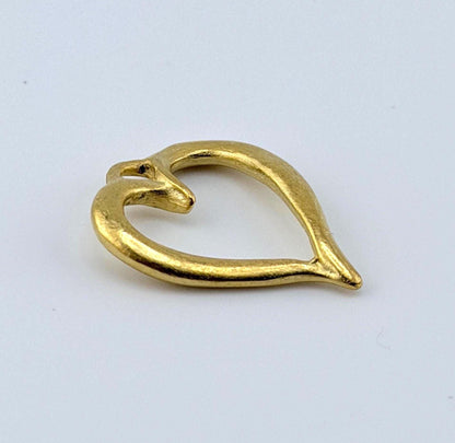 Pendentif cœur ouvert torsadé, plaqué or 18 carats satiné - ST598