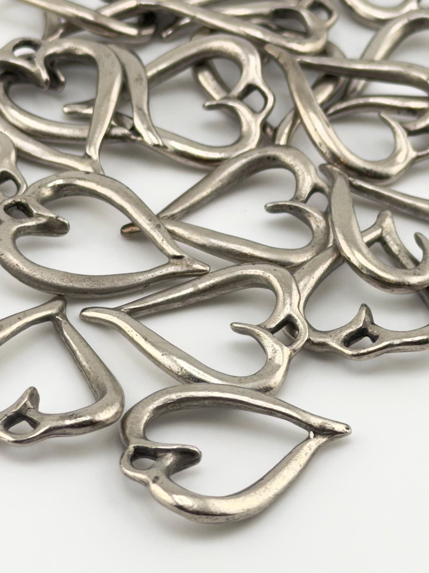 Twisted Open Heart Pendant, Antiqued Pewter - PT656