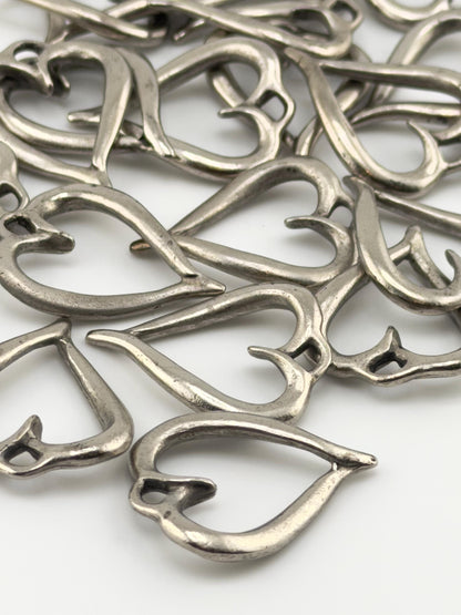 Twisted Open Heart Pendant, Antiqued Pewter - PT656