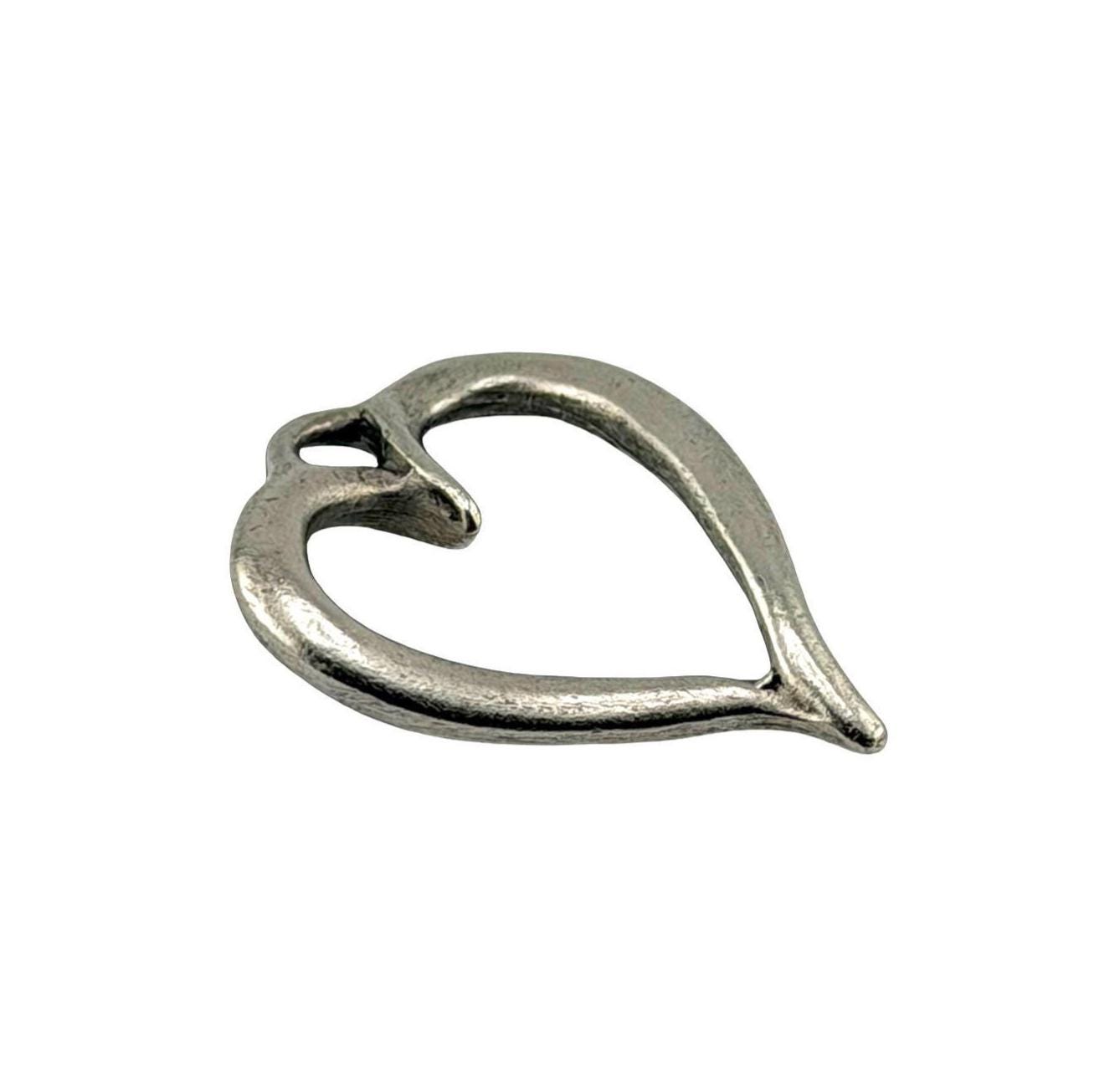 Twisted Open Heart Pendant, Antiqued Pewter - PT656