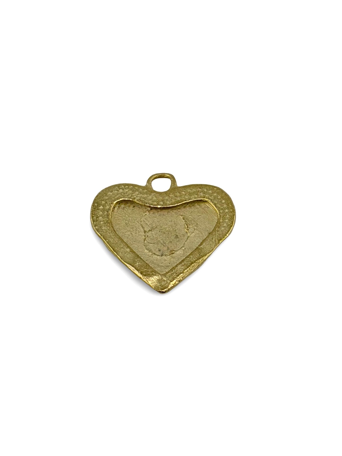 Half-Puffy Heart Charm, Satin 18k Gold Plated - ST664