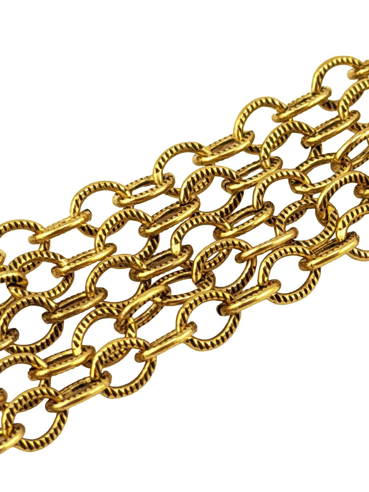 Dainty Oval Cable Chain, Antiqued 18k Gold Plated - G108-CH