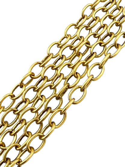 Chaîne ovale 5x7mm, plaqué or 18 carats vieilli - G110-CH