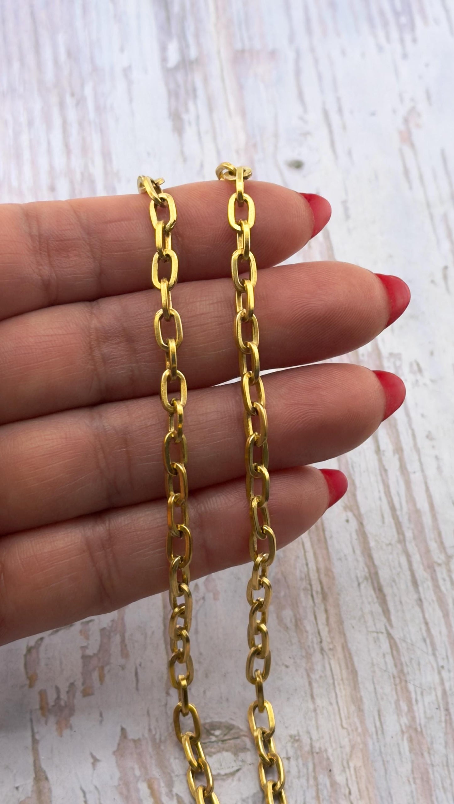4x7mm Oval Cable Chain, Antiqued 18k Gold Plated - G117-CH