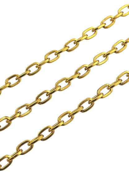 4x7mm Oval Cable Chain, Antiqued 18k Gold Plated - G117-CH