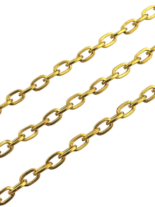 4x7mm Oval Cable Chain, Antiqued 18k Gold Plated - G117-CH