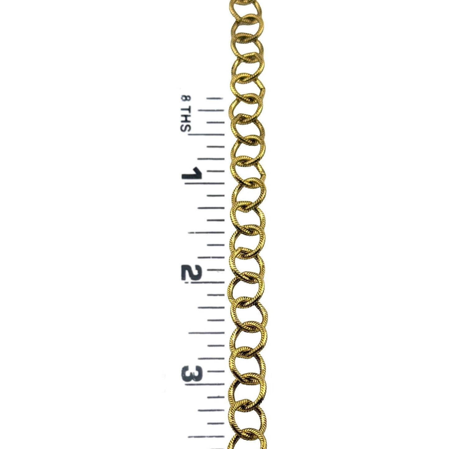 Chaîne Câble Ronde Texturée 10mm, Plaqué Or 18k Vieilli - G102-CH