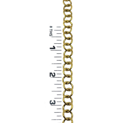 Chaîne Câble Ronde Texturée 10mm, Plaqué Or 18k Vieilli - G102-CH
