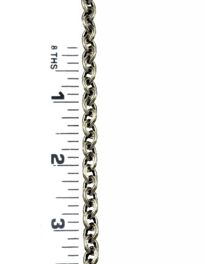 Flat Link Oval Cable Chain, Antiqued Pewter Plated - P035-CH