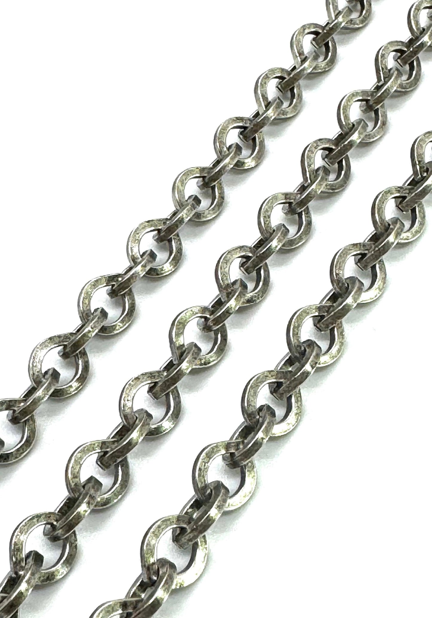 Flat Link Oval Cable Chain, Antiqued Pewter Plated - P035-CH