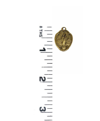 Petit Médaillon Vierge Marie, Plaqué Or 18 carats Vieilli - AG073