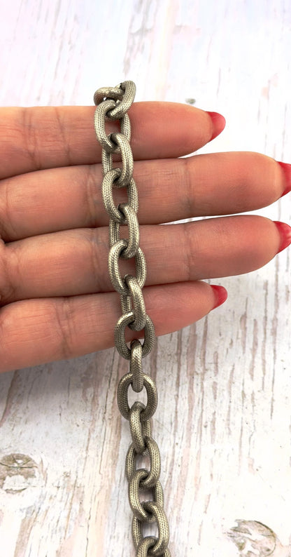 Thick Large Oval Cable Chain, Antiqued Pewter Plated - P012-CH
