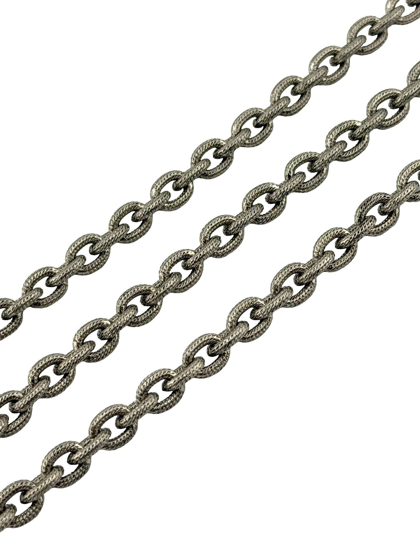 Thick Oval Textured Cable Chain, Antiqued Pewter Plated - P039-CH