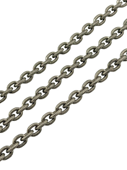 Thick Oval Textured Cable Chain, Antiqued Pewter Plated - P039-CH