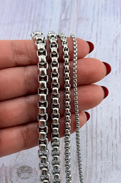 Round Box Chain, Stainless Steel
