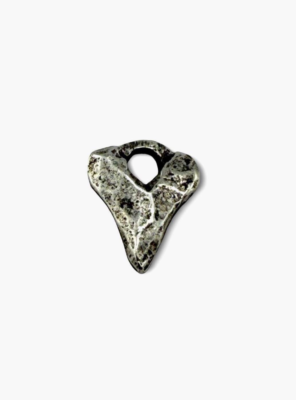Rustic Heart Charm, Antiqued Pewter - PT498