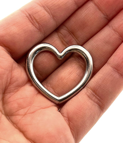 Large Heart Connector Charm, Stainless Steel - SS050