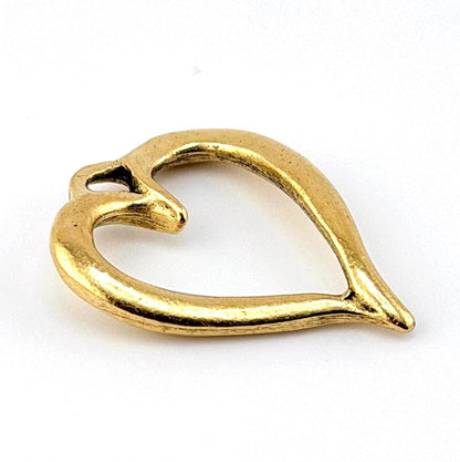 Petit pendentif cœur torsadé ajouré, plaqué or 18 carats vieilli - AG644