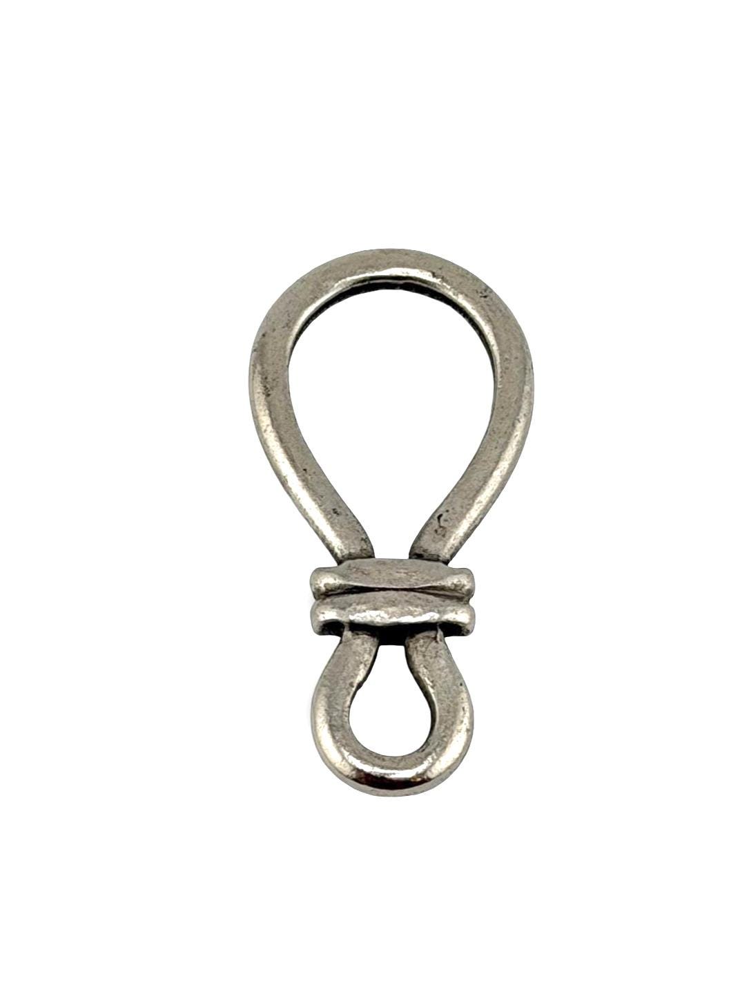 Pendentif connecteur martelé, étain vieilli - PT651