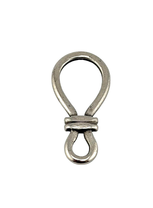 Hammered Loop Connector Charm, Antiqued Pewter - PT651