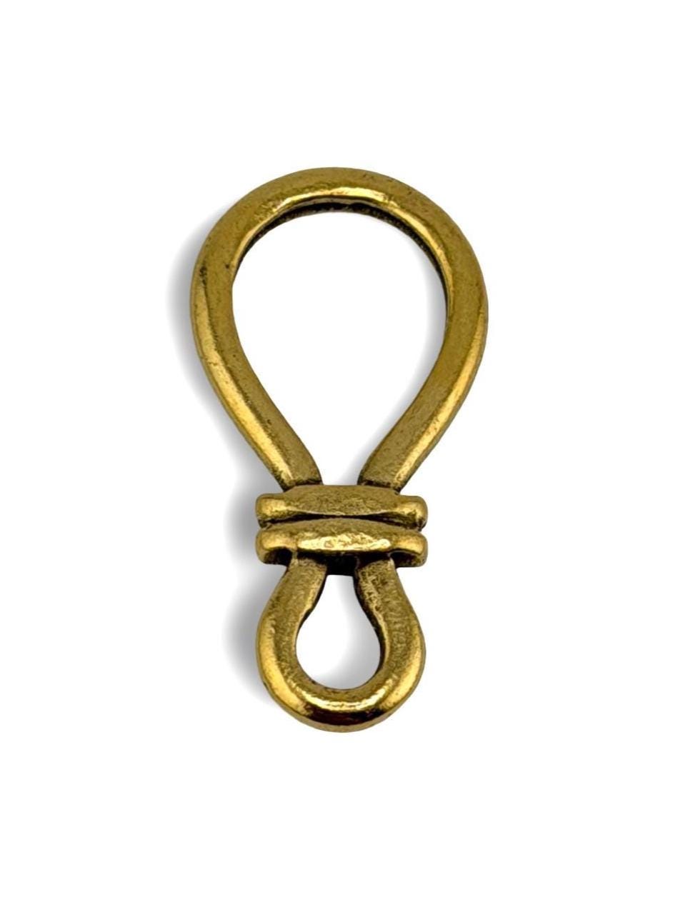 Breloque connecteur à boucle martelée, plaqué or 18 carats vieilli - AG641