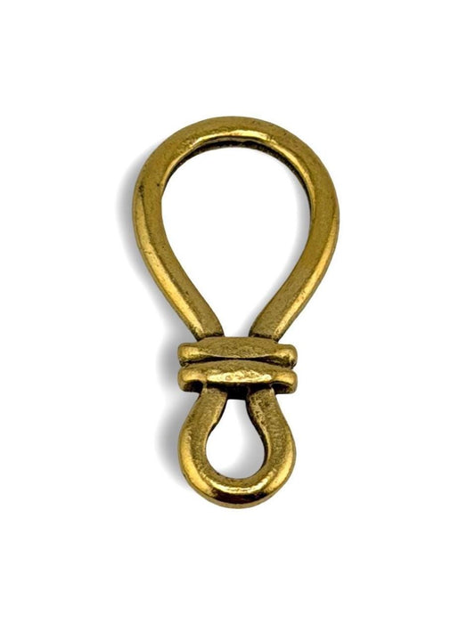 Hammered Loop Connector Charm, Antiqued 18k Gold Plated - AG641