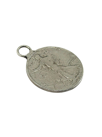 Replica Walking Liberty Half Dollar Charm Antiqued Pewter - PT419