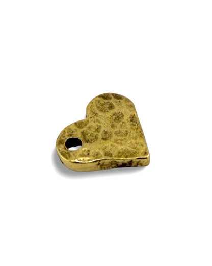 Mini Pendentif Cœur Martelé, Plaqué Or 18 carats vieilli - AG694